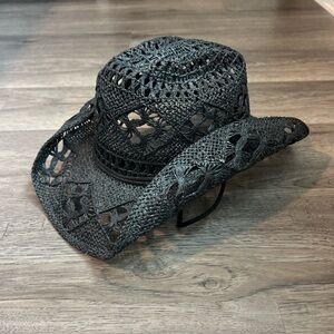 Som Her Black Women's Crochet Western Hat
